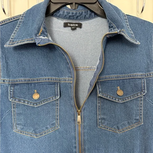 Bebe Denim Utility Jumpsuit | Size XL - Picture 2 of 4